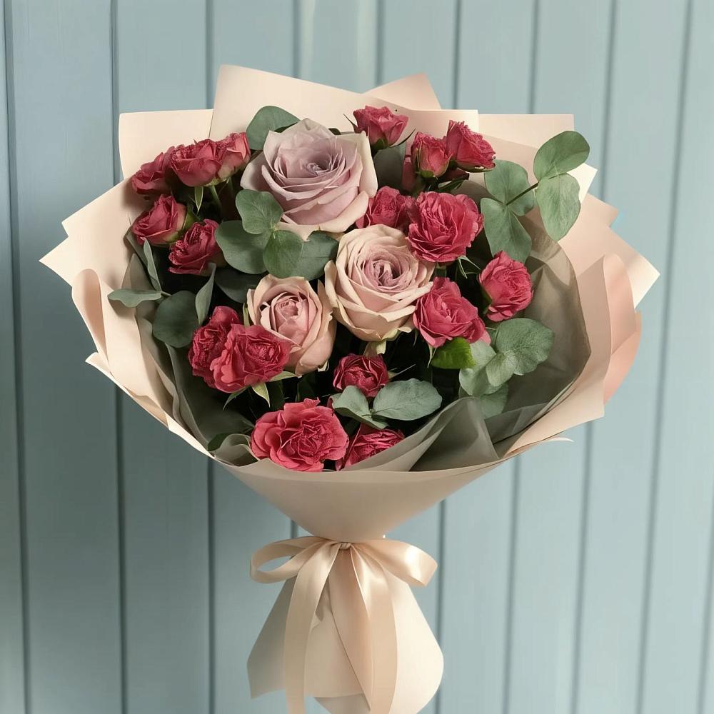 Букет цветов из: Гвоздики и Розы в Новой Чаре