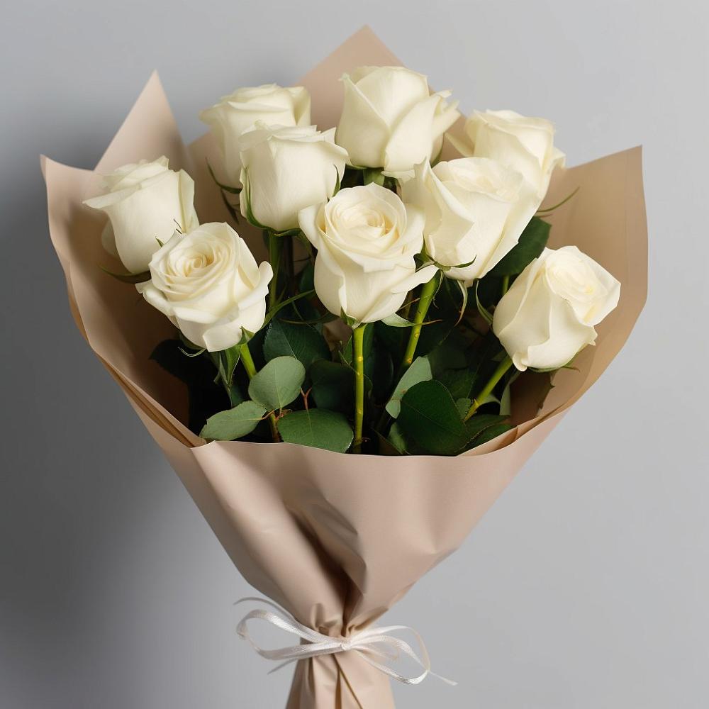 Букет 9 Белых роз Эдлесс Лав в Новой Чаре