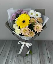 Букет цветов из:  Розы, Герберы и Хризантемы в Новой Чаре