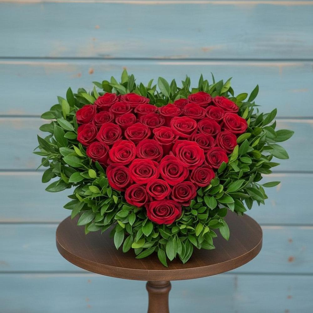 Цветочная композиция из Розы в виде сердца в Новой Чаре