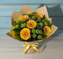 Букет цветов из:  Герберы и Хризантемы в Новой Чаре