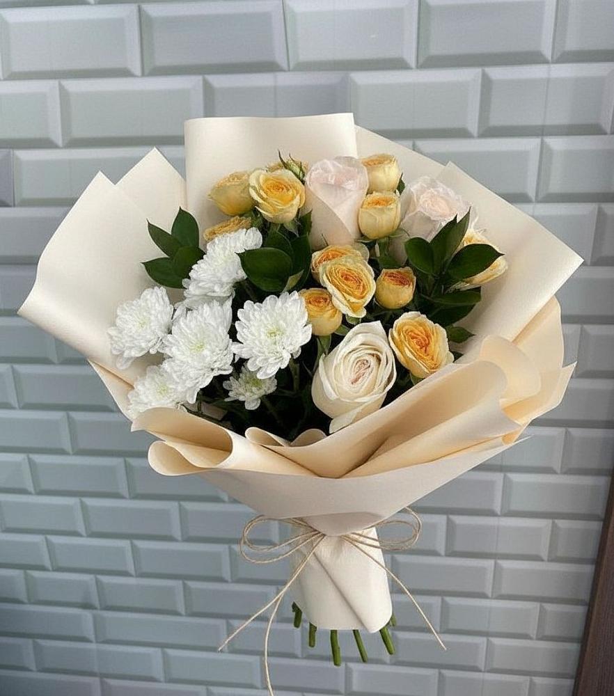 Букет цветов из: Розы и Хризантемы в Новой Чаре