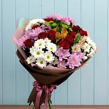 Букет цветов из:  Розы, Хризантемы и Альстромерии #REPLACE_PRED# Новой Чаре