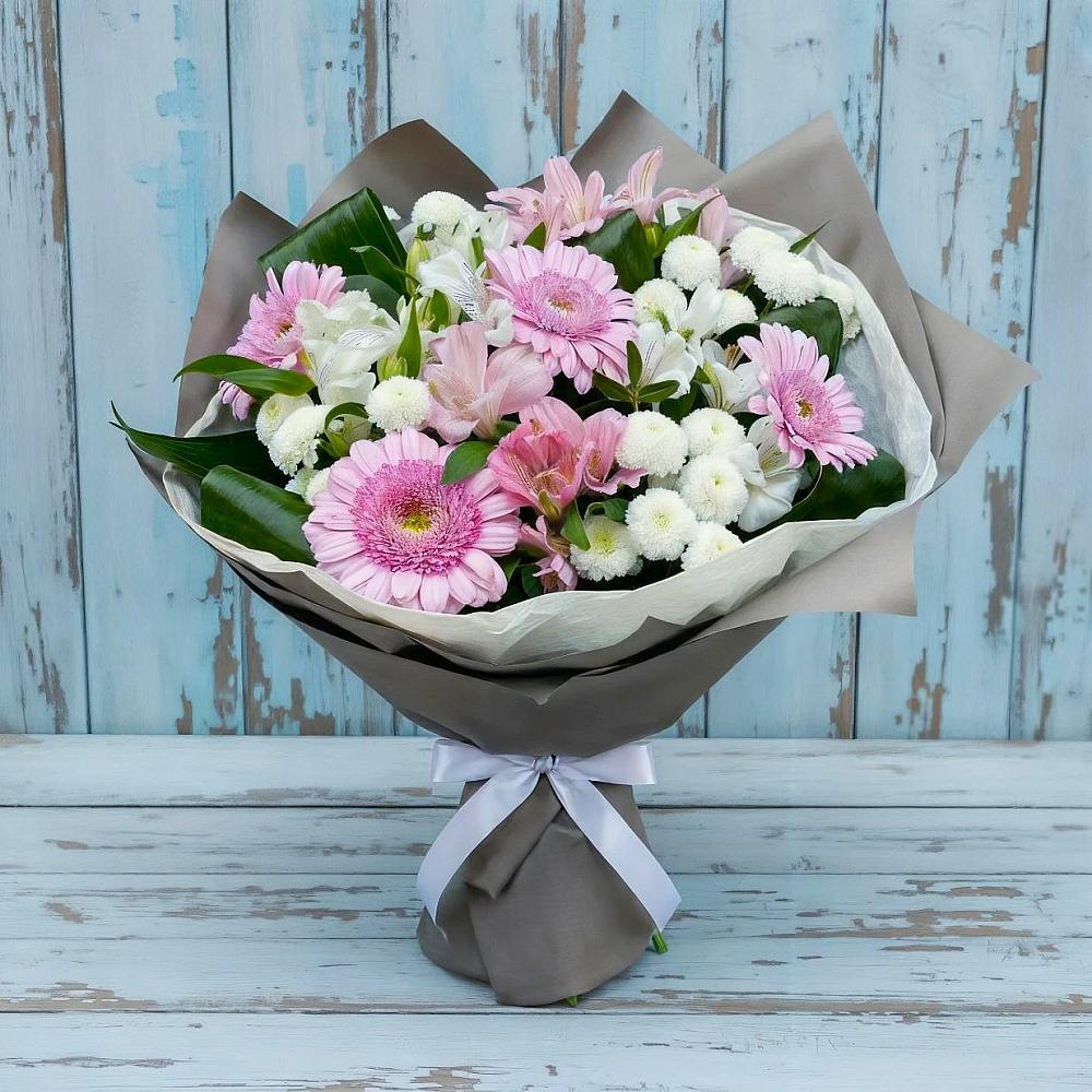 Букет цветов из: Герберы, Альстромерии и Хризантемы в Новой Чаре