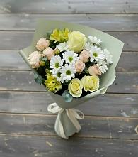 Букет цветов из:  Альстромерии, Розы и Хризантемы в Новой Чаре