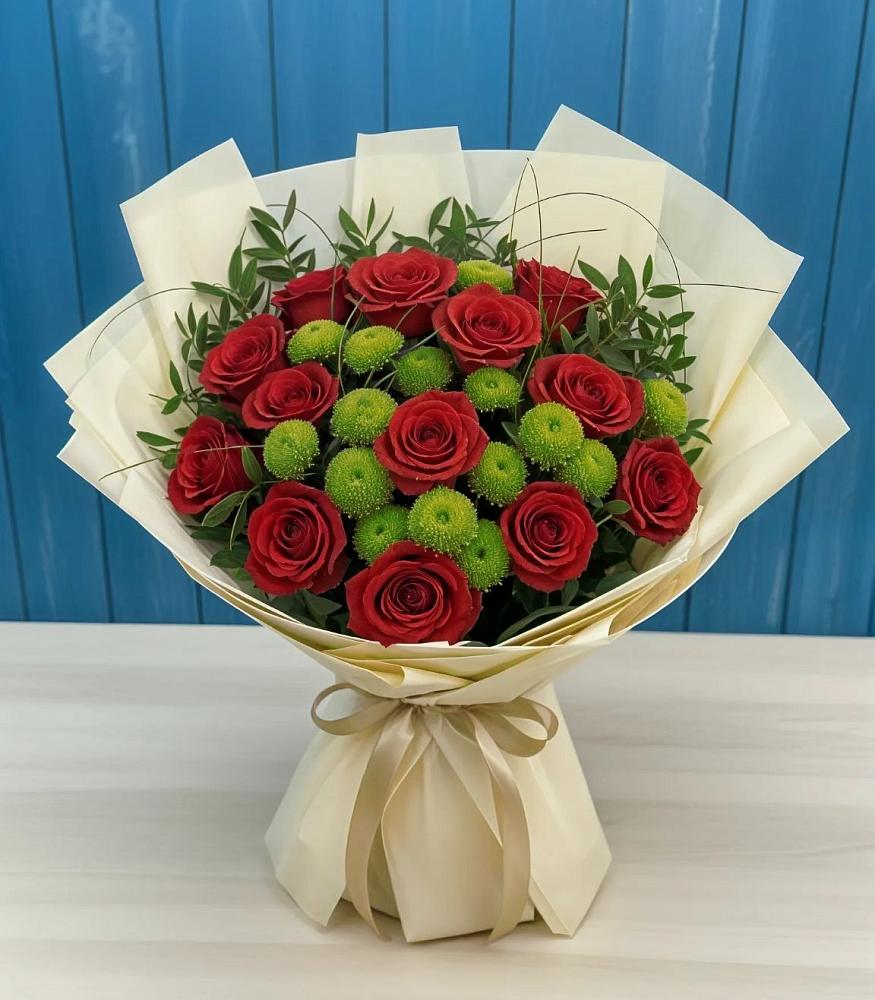 Букет цветов из: Розы и Хризантемы в Новой Чаре