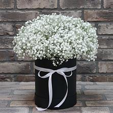 Цветочная композиция из Гипсофила в шляпной коробке в Новой Чаре